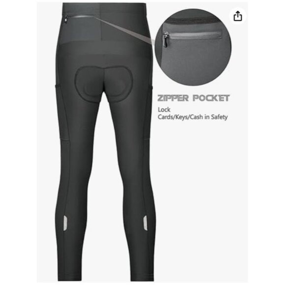 New Cerotipolar Men's Thermal Fleece Cycling Tights for Fall and Winter Size 2XL - Picture 3 of 10